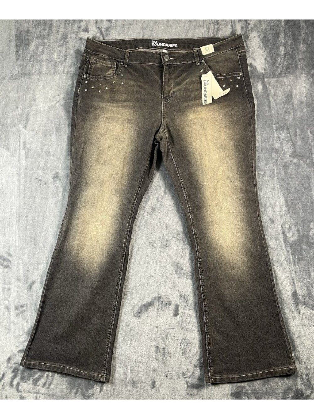 No Boundaries Jeans Women's Size 20 Brown Studded Bootcut Mid Rise